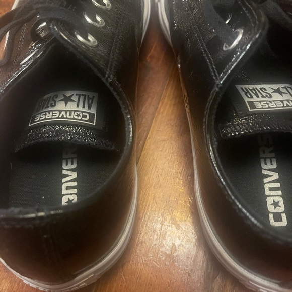 Converse All Star size 8 black leather shoes - Picture 5 of 7